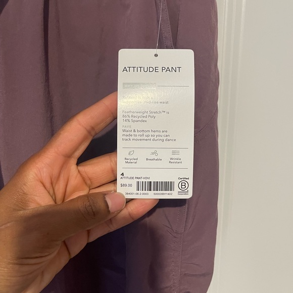 Athleta Attitude Pant in Volcanic Violet Size 4 - Picture 9 of 10